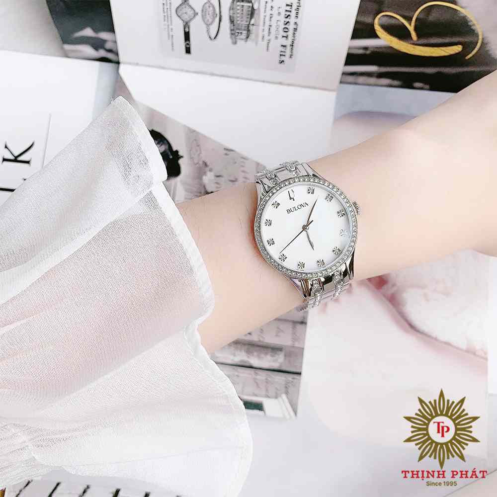 BULOVA 96X145 - NỮ - DÂY THÉP KHÔNG GỈ - MÁY PIN (QUARTZ) - MẶT SỐ 32MM ...