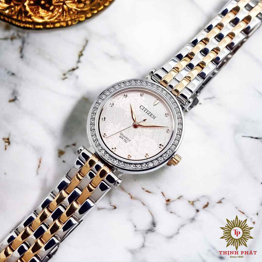 CITIZEN ER0218-53X - NỮ - DÂY THÉP KHÔNG GỈ - MÁY PIN (QUARTZ) - MẶT SỐ 30MM