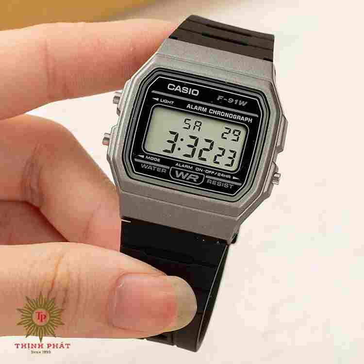 Đồng hồ casio điện tử F-91wm-1bdf xám