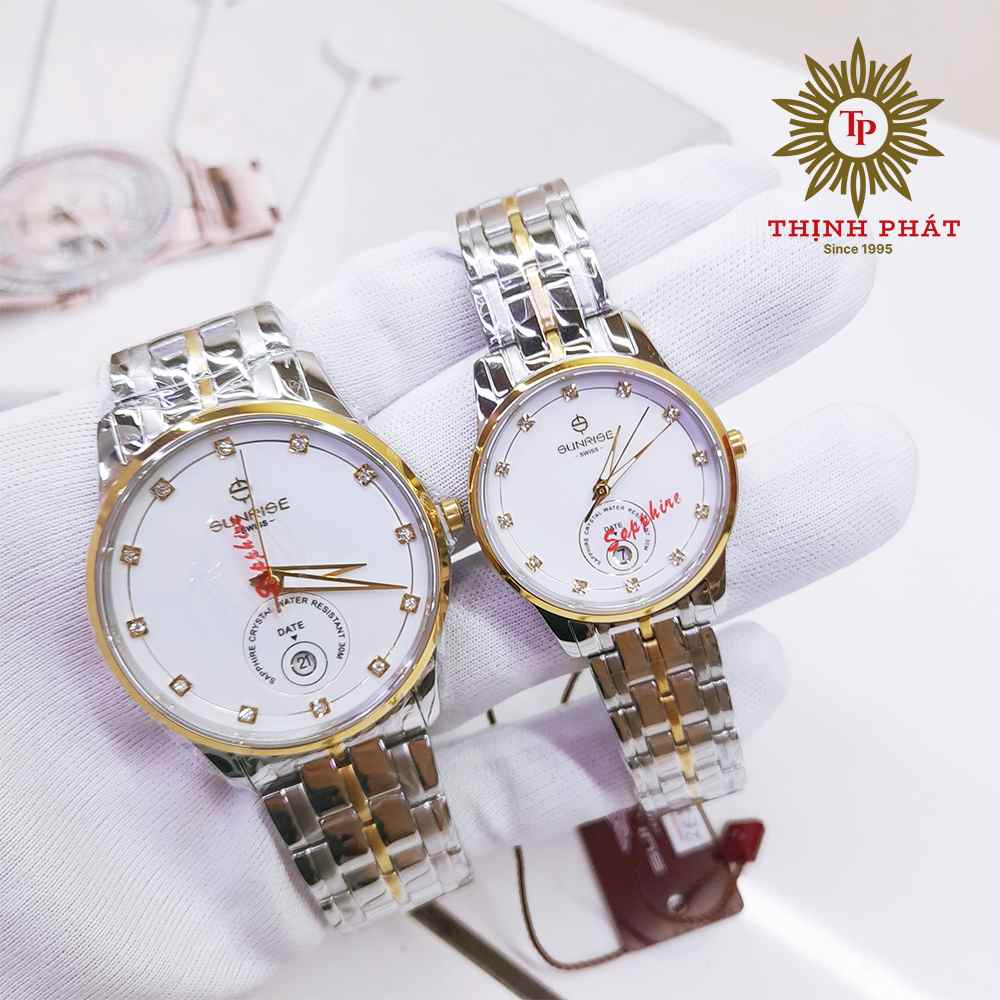 Sunrise 2138SA - ĐÔI NAM NỮ - DÂY THÉP KHÔNG GỈ - MÁY PIN (QUARTZ)