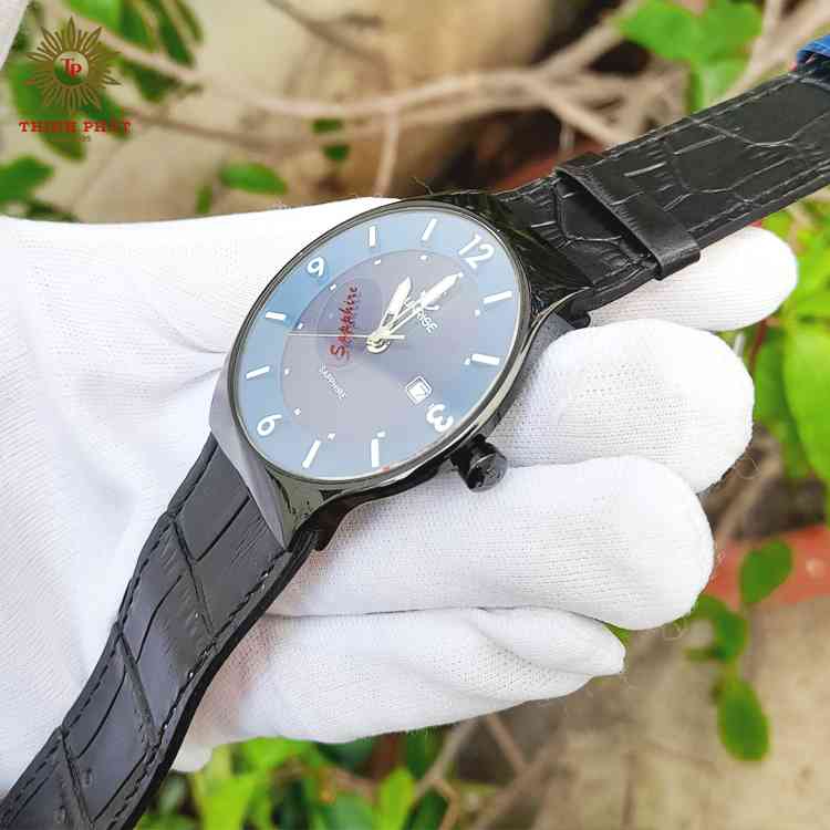 SUNRISE 1320PA - NAM - DÂY DA - MÁY PIN (QUARTZ) - KÍNH SAPPHIRE - SIZE 41MM