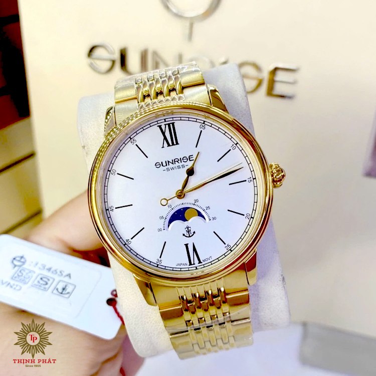 SUNRISE 1346SA - NAM - DÂY KIM LOẠI - MÁY PIN (QUARTZ) - KÍNH SAPPHIRE - MẶT SỐ 42MM