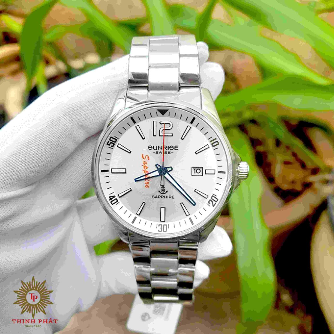 SUNRISE 1345SA - NAM - DÂY KIM LOẠI - MÁY PIN (QUARTZ) - KÍNH SAPPHIRE - MẶT SỐ 43MM