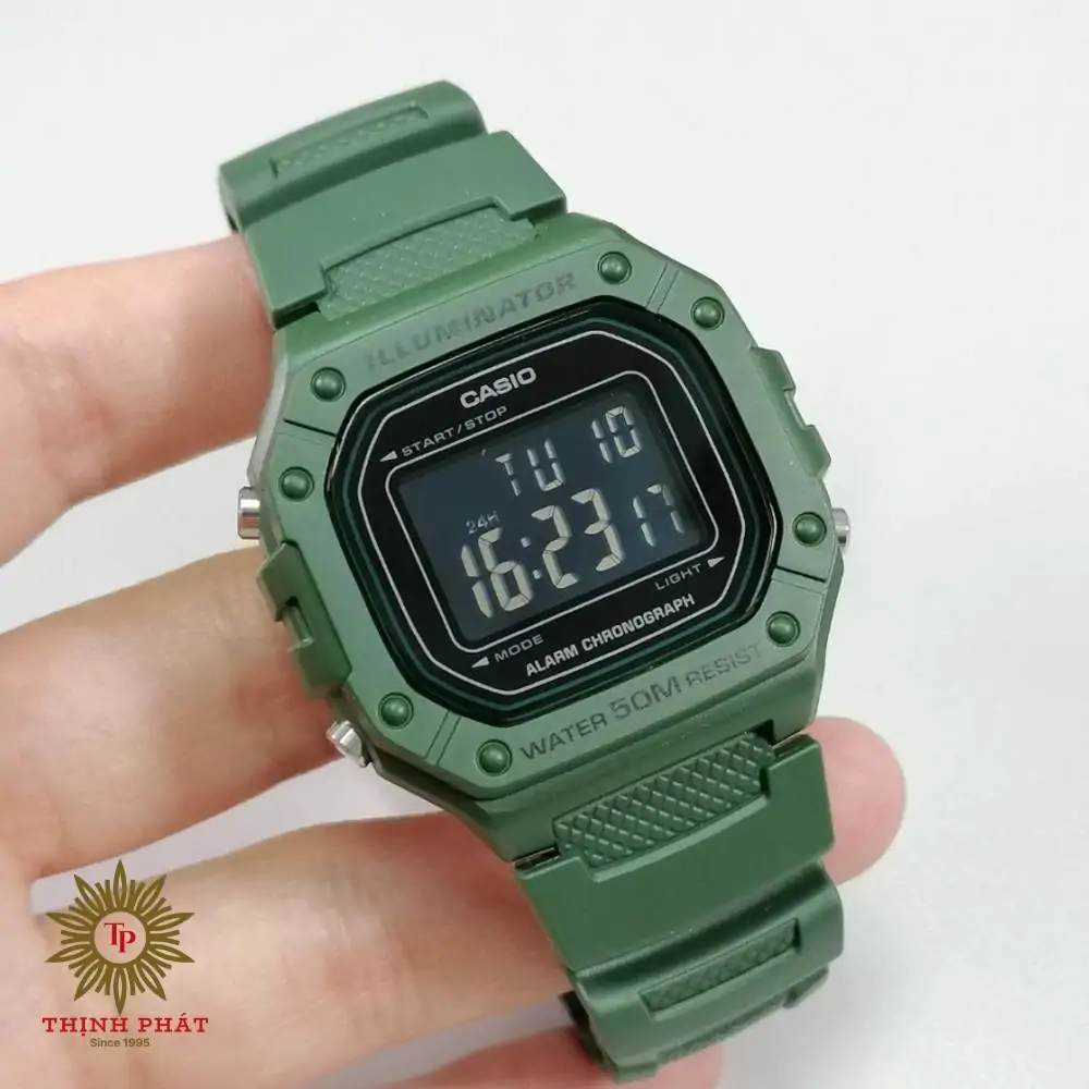 CASIO ĐIỆN TỬ W-218H-3BVDF – NAM NỮ – QUARTZ (PIN) – KÍNH NHỰA - MẶT SỐ 43.2MM